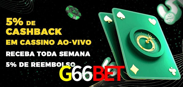 Promoções do cassino ao Vivo G66BET